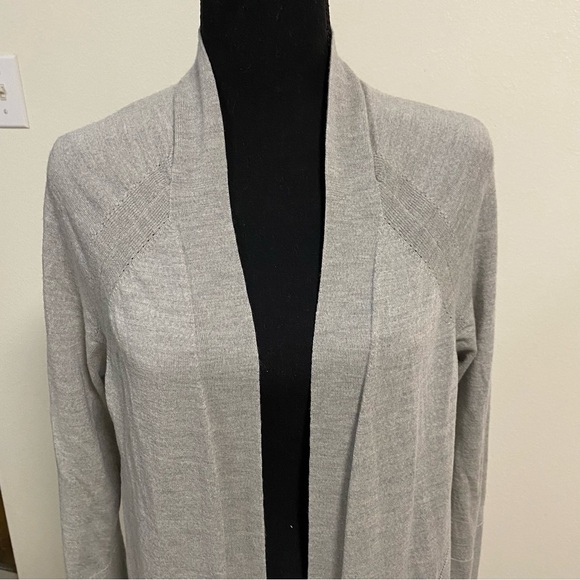 Talbots Cardigan Women’s Size large Gray Pure Merino Wool Duster Cardigan - Picture 4 of 13